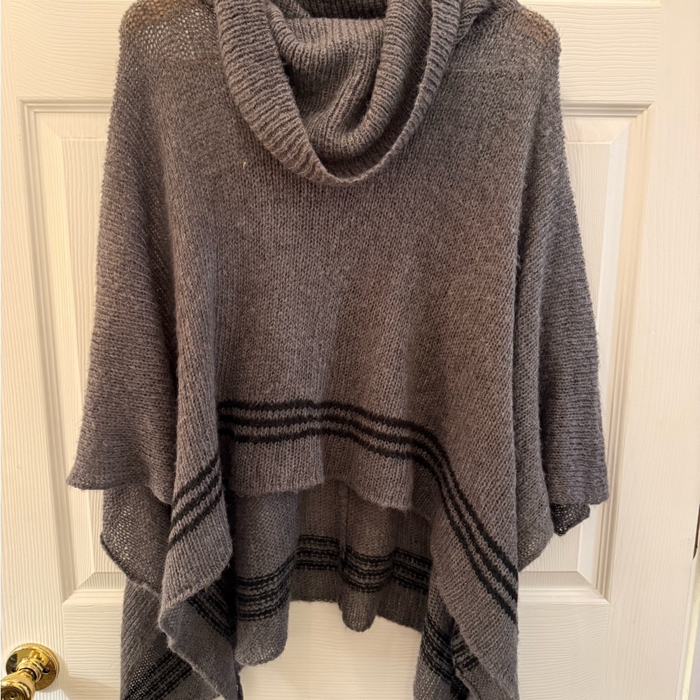 Wooden Ships Charcoal Knit Poncho